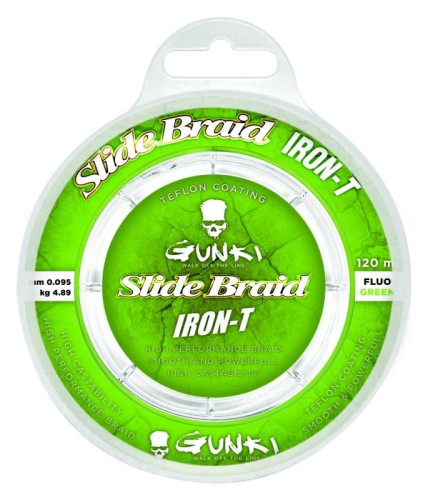 PLECIONKA GUNKI SLIDE BRAID IRON-T 120M FLUO GREEN 0,119 MM 5,88 KG