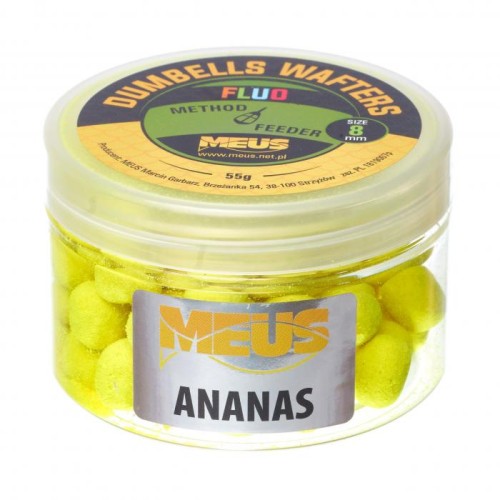 DUMBELLS MEUS WAFTERS FLUO METHOD FEEDER SIZE 8MM 55GR ANANAS