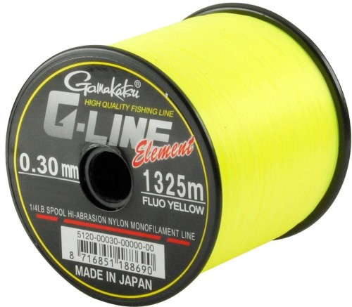 ŻYŁKA GAMAKATSU G-LINE ELEMENT FLUO YELLOW 0,28MM 1490M 5,7KG