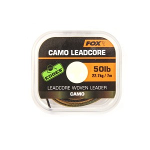 LEADCORE FOX CAMO WOVEN LEADER 50LB 20M