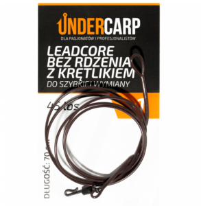 LEADCORE UNDERCARP BEZ RDZENIA Z KRĘTLIKIEM DO SZYBKIEJ WYMIANY 45LBS/70CM BRĄZOWY