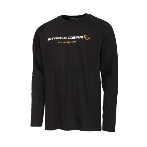 KOSZULKA  SAVAGE GEAR LONG SLEWE BLACK LOGO