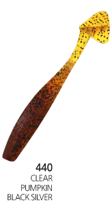 GUMA DAMIKI JUMBLE SHAD 4` CLEAR PUMPKIN BLACK SILVER