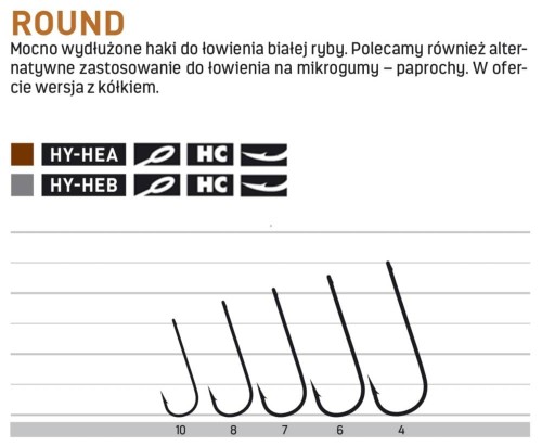 HACZYKI JAXON SUMATO ROUND CZARNE ROZ.4 10SZT