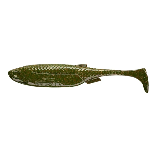 GUMA LIBRA LURES KRAKEN SHAD 3" 032 MOTOR OIL GREEN