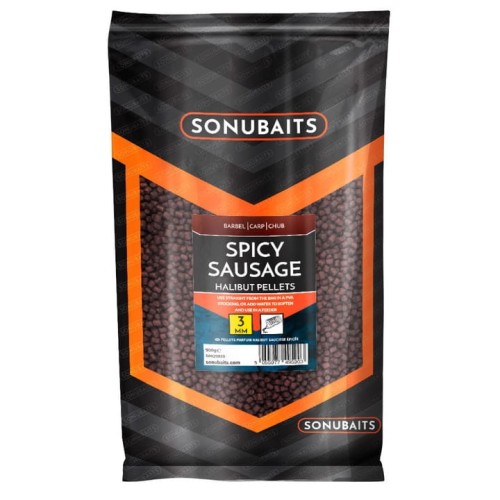PELLET SONUBAITS SPICY SAUSAGE HALIBUT 3MM 900G