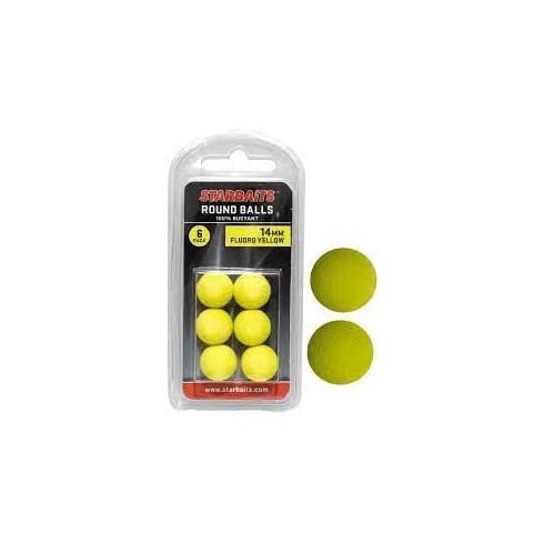 KULKI SZTUCZNE POP UP STARBAITS ROUND BALLS FLUORO YELLOW 14MM 6SZT