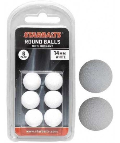 KULKI SZTUCZNE POP UP STARBAITS ROUND BALLS WHITE 14MM 6SZT