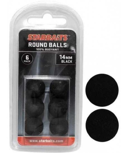 KULKI SZTUCZNE POP UP STARBAITS ROUND BALLS BLACK 14MM 6SZT