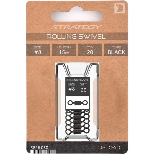 KRĘTLIK STRATEGY ROLLING SWIVEL #8 15MM CZARNY