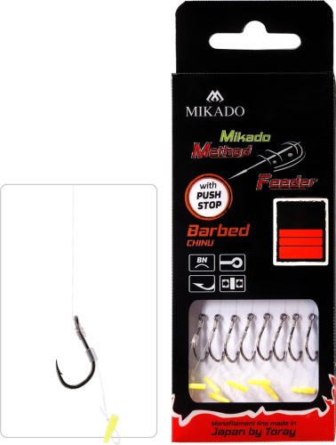 PRZYPON MIKADO MF Z PUSH STOPEM hak z zadziorem nr 12 żyłka: 0.23mm/10cm - op.8szt.