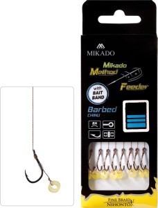 PRZYPON MIKADO MF Z GUMKĄ hak z zadziorem nr 14 / plecionka: 0.10mm/10cm - op.8szt.