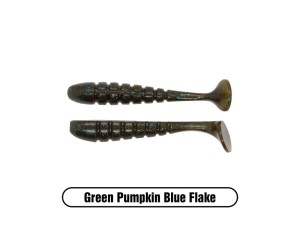 GUMA X ZONE RIPPER LURES SWAMMER 4# GREEN PUMPKIN BLUE FLAKE