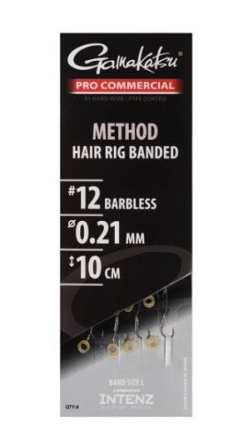 PRZYPONY GAMAKATSU HAIR RIG BANDED #12 0,21MM 10CM BEZZADZIOROWE