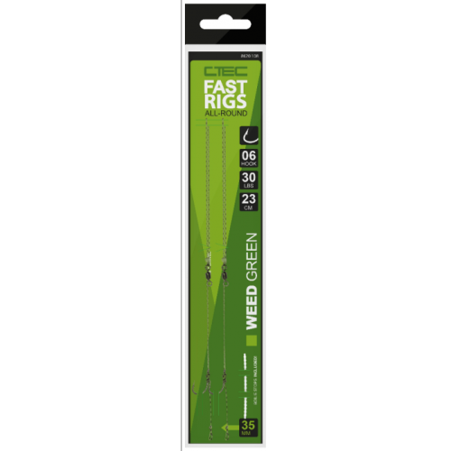 PRZYPON CTEC FAST RIGS ALLROUND WEED GREEN #4 30LBS 23CM
