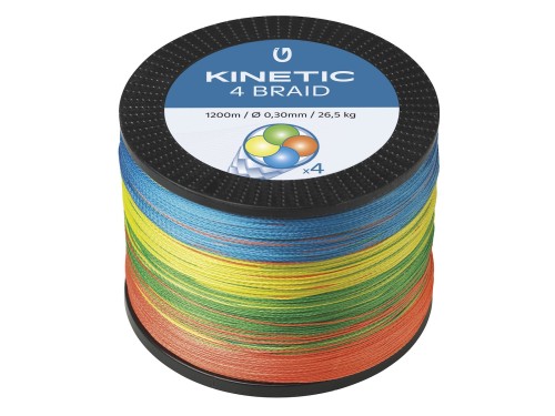 PLECIONKA KINETIC 4-BRAID 1200M 0,35MM 28,3KG-62LBS MULTICOLOR
