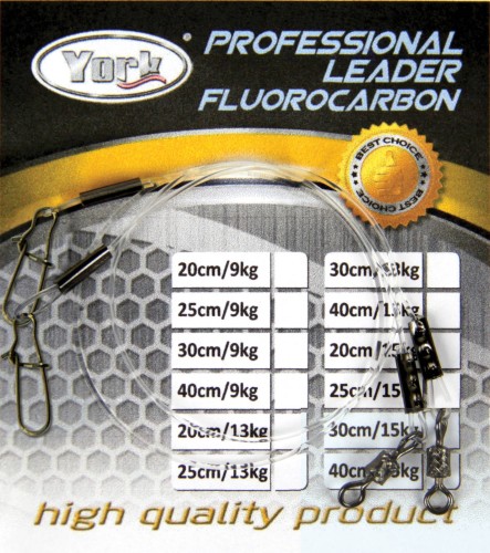 PRZYPON YORK FLUOROCARBON 9KG 25CM 2SZT