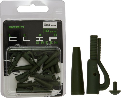 BEZPIECZNY KLIPS BRAIN LEAD CLIP WITH STOPPER 34MM 10SZT ZIELONY