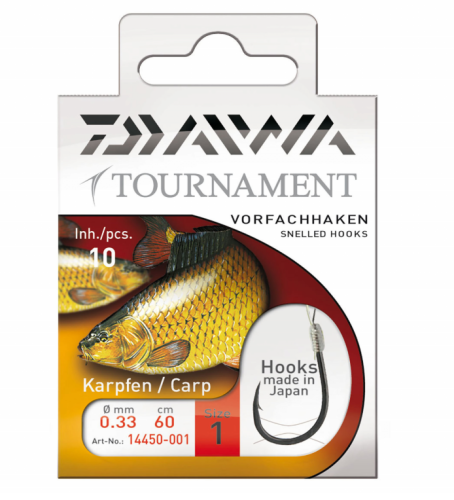 HACZYKI Z PRZYPONEM DAIWA TOURNAMENT KARPIOWE #2 0,30 60CM 10SZT