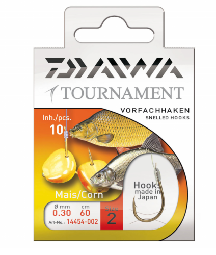 HACZYKI Z PRZYPONEM DAIWA TOURNAMENT NA KUKURYDZĘ #2 0,30 60CM 10SZT