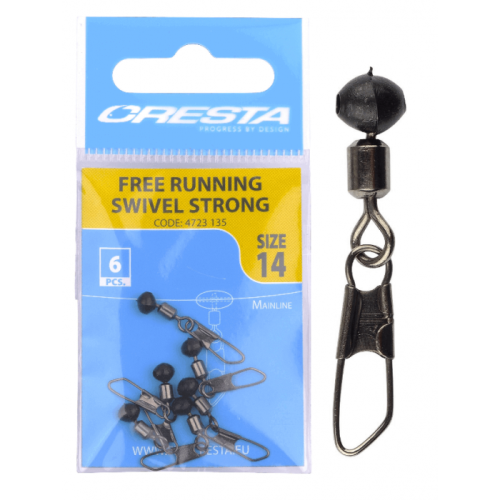 KRĘTLIK Z AGRAFKĄ I KORALIKIEM CRESTA FREE RUNNING SWIVELS STRONG #16