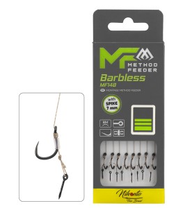 PRZYPON MIKADO MF MF14 Z IGŁĄ hak bez zadziora nr 12 / plecionka: 0.12mm/10cm 8SZT