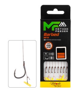 PRZYPON MIKADO MF MF14 Z PUSH STOPEM hak z zadziorem nr 6 / plecionka: 0.16mm/10cm 8SZT