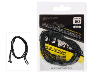 ZESTAW KARPIOWY MIKADO LEADCORE 80CM Z KRĘTLIKIEM DO SZYBKIEJ WYMANY 2SZT
