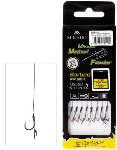 HACZYKI MIKADO FEEDER DO METHODYZ IGŁĄ NR 4  MM 0,16 10 CM  SZT 8