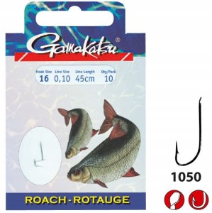 HACZYKI GAMAKATSU Z PRZYPONEM BOOKLET ROACH 1050N #14-0.12MM 45CM