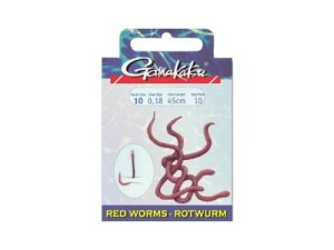 HACZYKI Z PRZYPONEM GAMAKATSU RED WORM 5260R #8 0,20MM 25CM