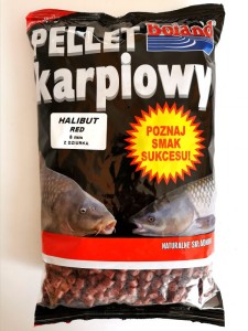 PELLET KARPIOWY BOLAND 1KG HALIBUT RED Z DZIURKĄ