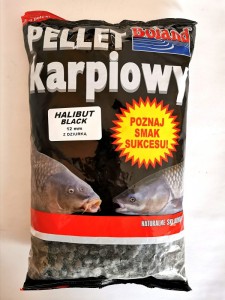 PELLET KARPIOWY BOLAND 1KG BLACK HALIBUT 12MM Z DZIURKĄ