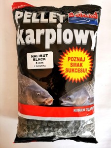 PELLET KARPIOWY BOLAND 1KG HALIBUT BLACK 8MM Z DZIURKĄ