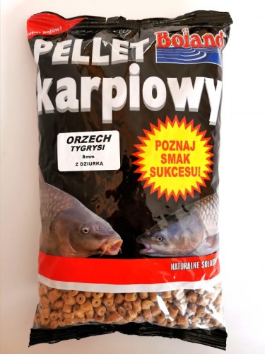 PELLET BOLAND ORZECH TYGRYSI 8MM Z DZIURKĄ 1KG
