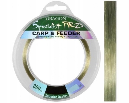 ŻYŁKA DRAGON SPECJALIST PRO 300M CARP/FEEDER ZIELONA 0,25MM