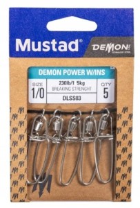 KRĘTLIK Z AGRAFKĄ MUSTAD DEMONLINK POWER INSYRANCE SNAP STAINLESS STEEL NR8 15KG SZT 10