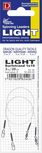 PRZYPONY DRAGON QUICK LOCK 1X7 SURFSTRAND 7KG LIGHT 20CM 2SZT/OPAK