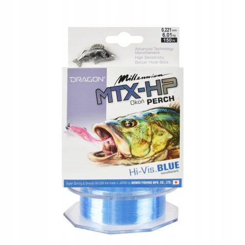 ŻYŁKA DRAGON MTX-HP OKOŃ PERCH HI-VIS BLUE 0.203MM 5.31KG 150M