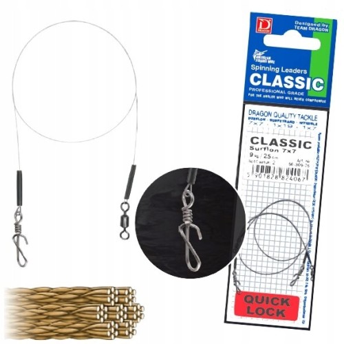 PRZYPONY DRAGON QUICK LOCK 1X7 SURFSTRAND 13KG CLASSIC 30CM 2SZT/OPAK