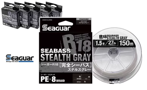 PLECIONKA SEAGUAR R18 STEALTH GRAY 150M 1.2GOU 0,185MM 22LB