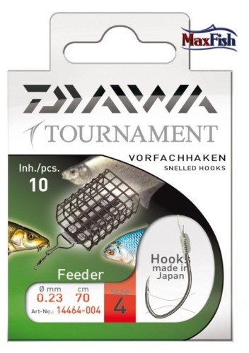 HACZYKI Z PRZYPONEM DAIWA FEEDER TOURNAMENT NR.12/0.18MM/70CM 10SZT