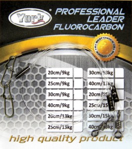 PRZYPON YORK PROFESSIONAL FLUOROCARBON 9KG 40CM 2SZT