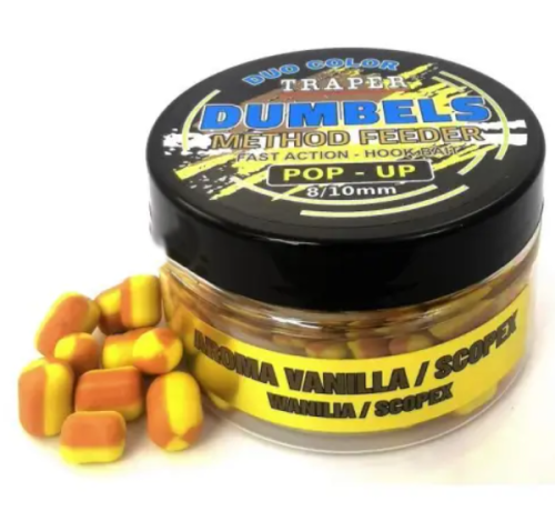 POP-UP DUMBELS TRAPER DUO COLOR WANILIA SCOPEX 8/10MM 30G
