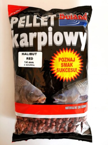 PELLET KARPIOWY BOLAND Z DZIURKĄ HALIBUT RED 14MM 1KG