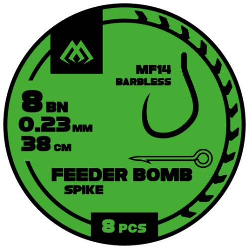 PRZYPON MIKAOD FEEDER BOMB MF14 #12 0,20 38CM Z IGŁĄ BEZZADZIOROWE