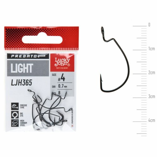 HAKI LUCKY JOHN OFFSET HOOKS PREDATOR LIGHT #4 0,7MM 8SZT
