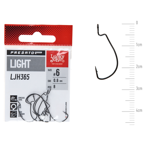 HAKI LUCKY JOHN OFFSET HOOKS PREDATOR LIGHT #6 0,6MM 8SZT