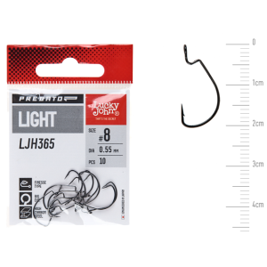 HAKI LUCKY JOHN OFFSET HOOKS PREDATOR LIGHT #8 0,55MM 10SZT