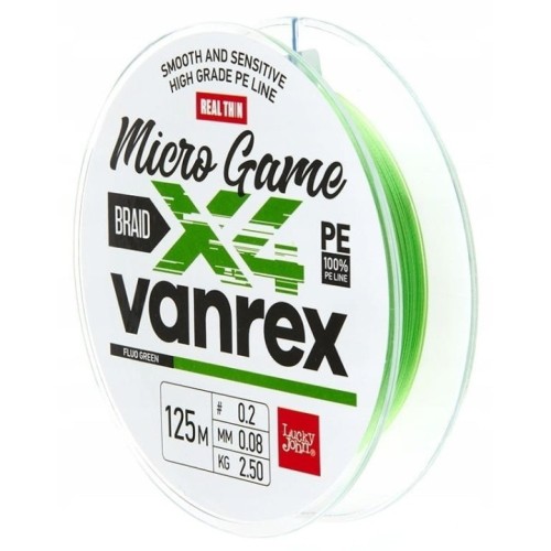 PLECIONKA LUCKY JOHN VANREX MICRO GAME FLUO X4 0,06MM 2KG 125M
